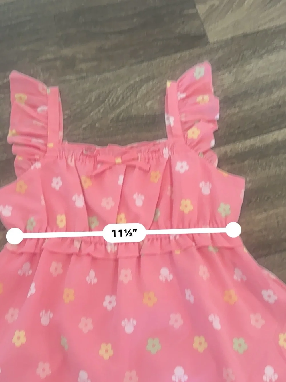 Janie and Jack Minnie Mouse Coral Pink Floral Ruffle Dress